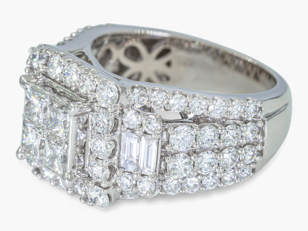 沒有保留價 - 戒指 - 14 克拉 白金, 人力資源開發 -  3.35ct. tw. 鉆石 (天然) #4.3