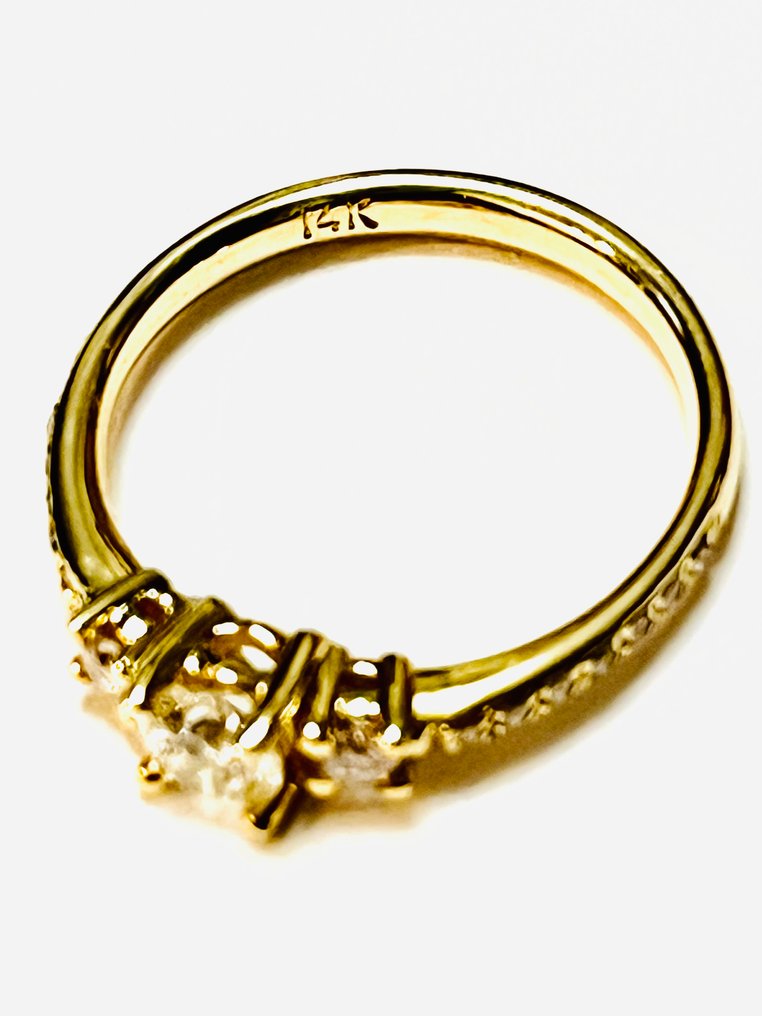 戒指 - 14 克拉 黃金 - 0.66ct. tw. 鉆石 (天然) - 鉆石 #2.1