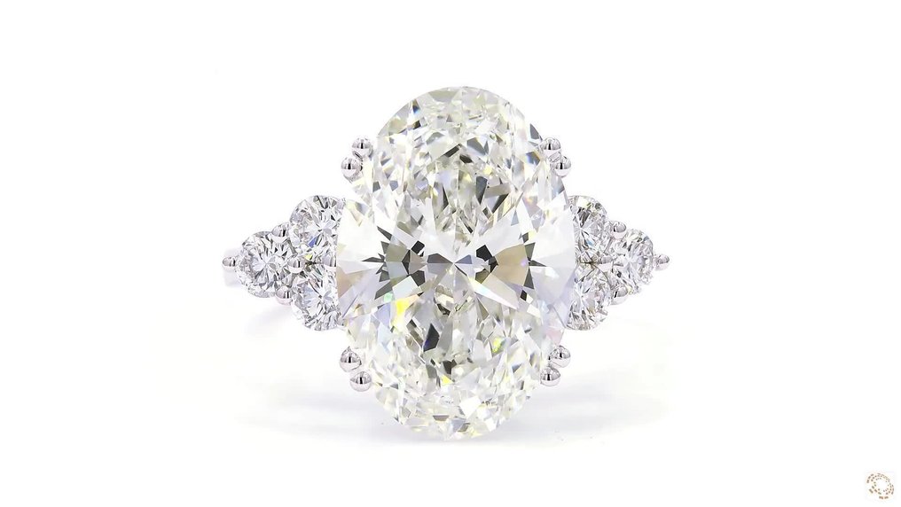 No reserve price - Ring - 18 kt. White gold - 7.76ct. tw. Diamond (Lab-grown) - Diamond #1.0