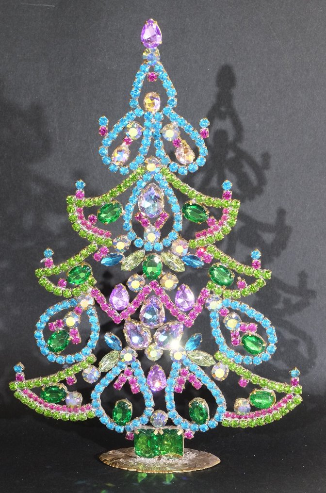 圣诞小雕像装饰品 - 镀金黄铜 - Cristalli Swarovki #1.0