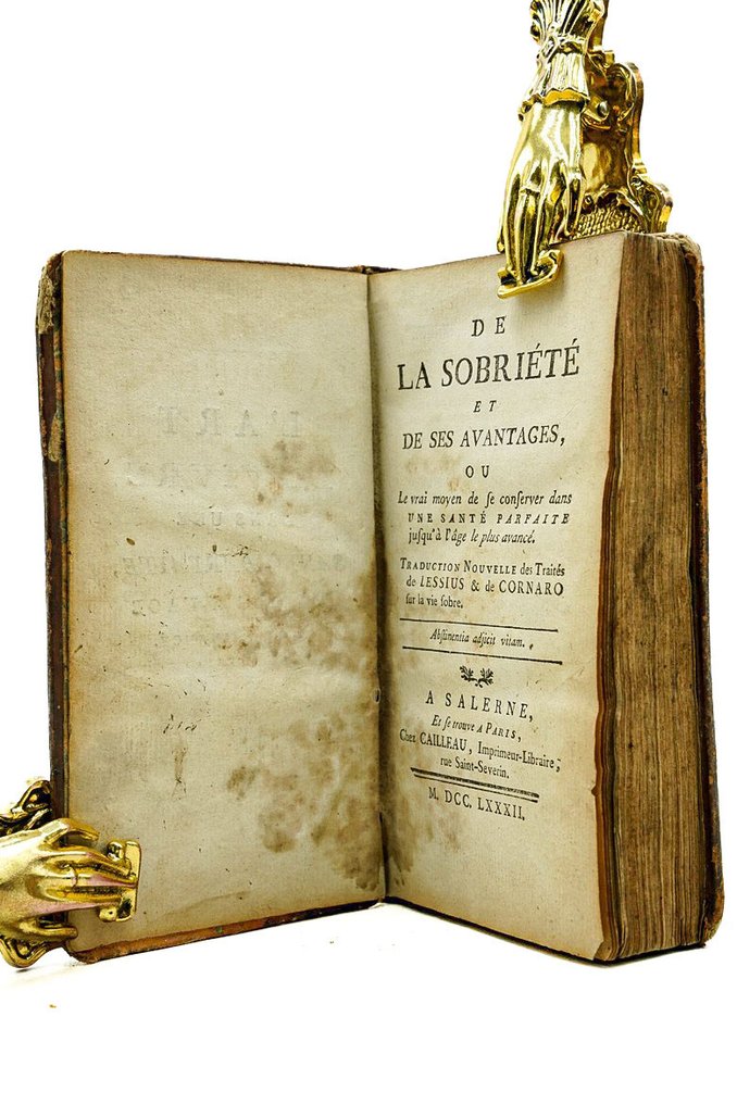 Lessius & De Cornaro - De la Sobriété et de ses Avantages - 1782 #1.0