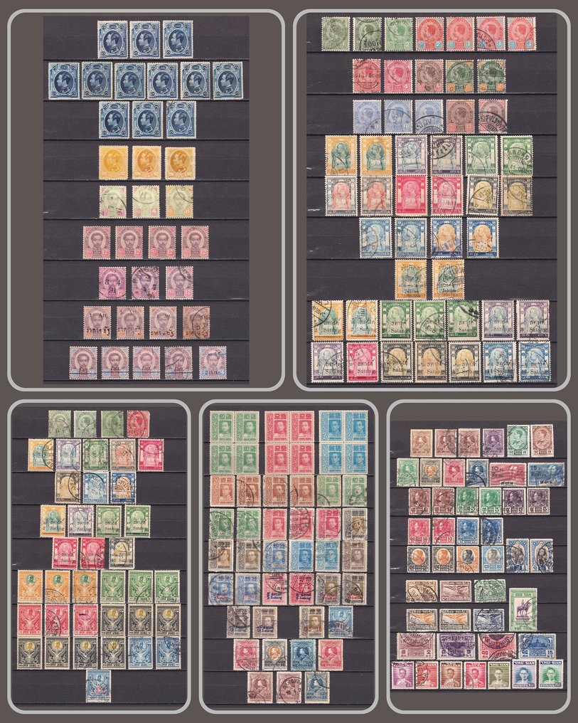 泰国 1883/1968 - 选择邮寄方式为航空邮件、加盖邮戳的邮票以及3组每组4枚的邮票。 #1.0