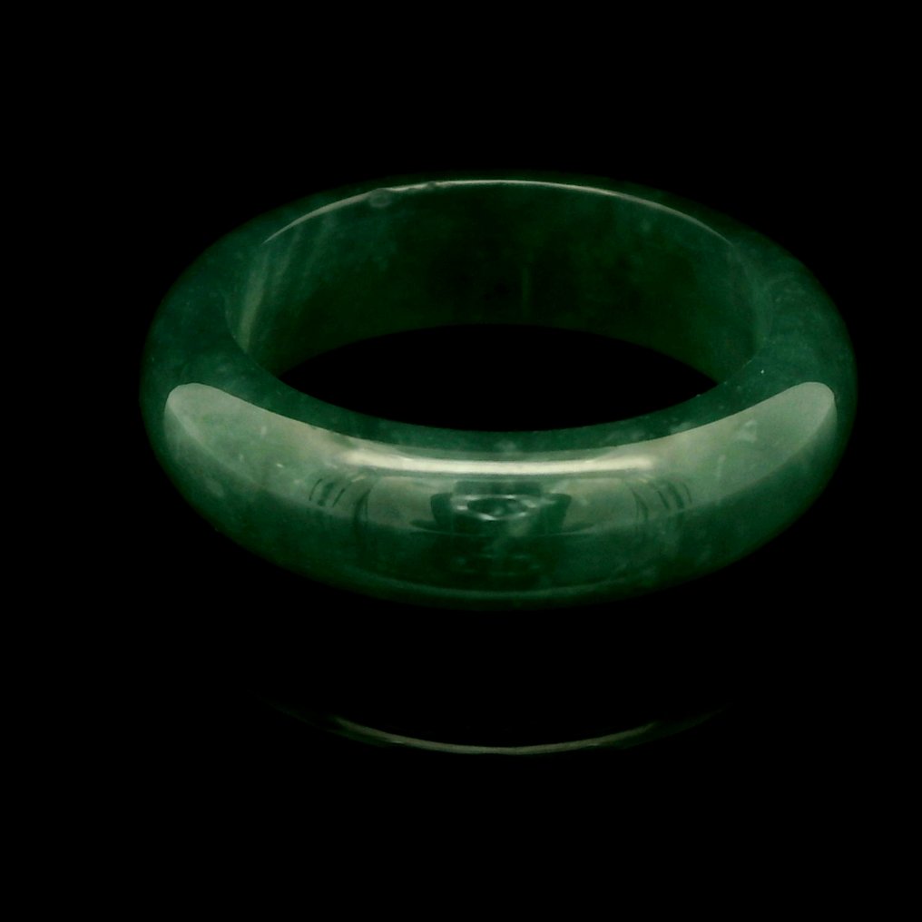 Νεφρίτης - Πιστοποιημένο φυσικό δαχτυλίδι από τζαϊνίτη σε κομψό πράσινο – Πιστοποιημένο από NGTC - Δαχτυλίδι #1.0