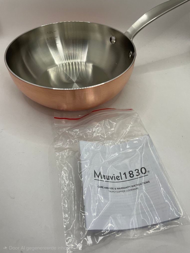 Mauviel - 燉鍋 -  Mauviel 1830 18厘米煎锅 - 銅, 不锈钢 #3.2