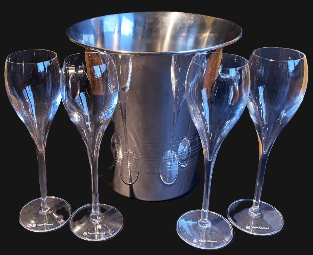 Guy Degrenne - 香槟冷却桶 - 玻璃，金属 - 见过4个玻璃 #2.1