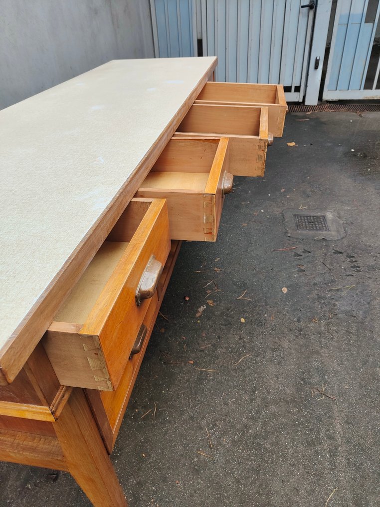 Workbench - Hardwood, Polychrome wood, Composite - Vintage shop counter #2.1