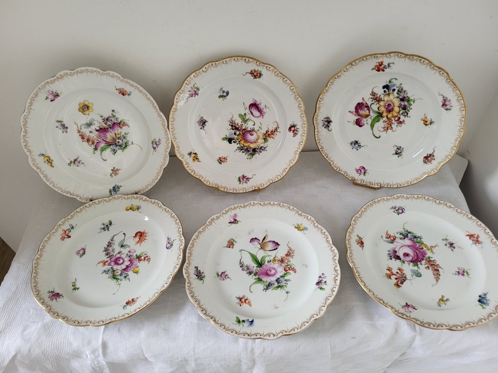 Paul Donath Silesian Porcelain Factory - Plate - Porcelain - 6 large plates #1.0