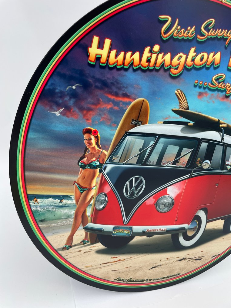 标志 - 大众汽车 - 洪廷顿海滩 - Larry Grossman（美国钢铁）创作的艺术品 35.5 厘米 - 钢 #4.3