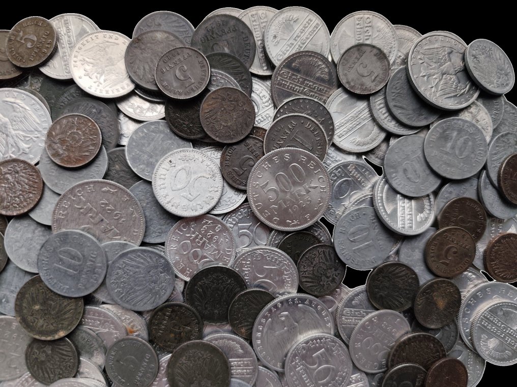 Germania. Lot of ± 1.1 Kg of old coins - different dates Weimar Republic (Senza prezzo di riserva) #2.1