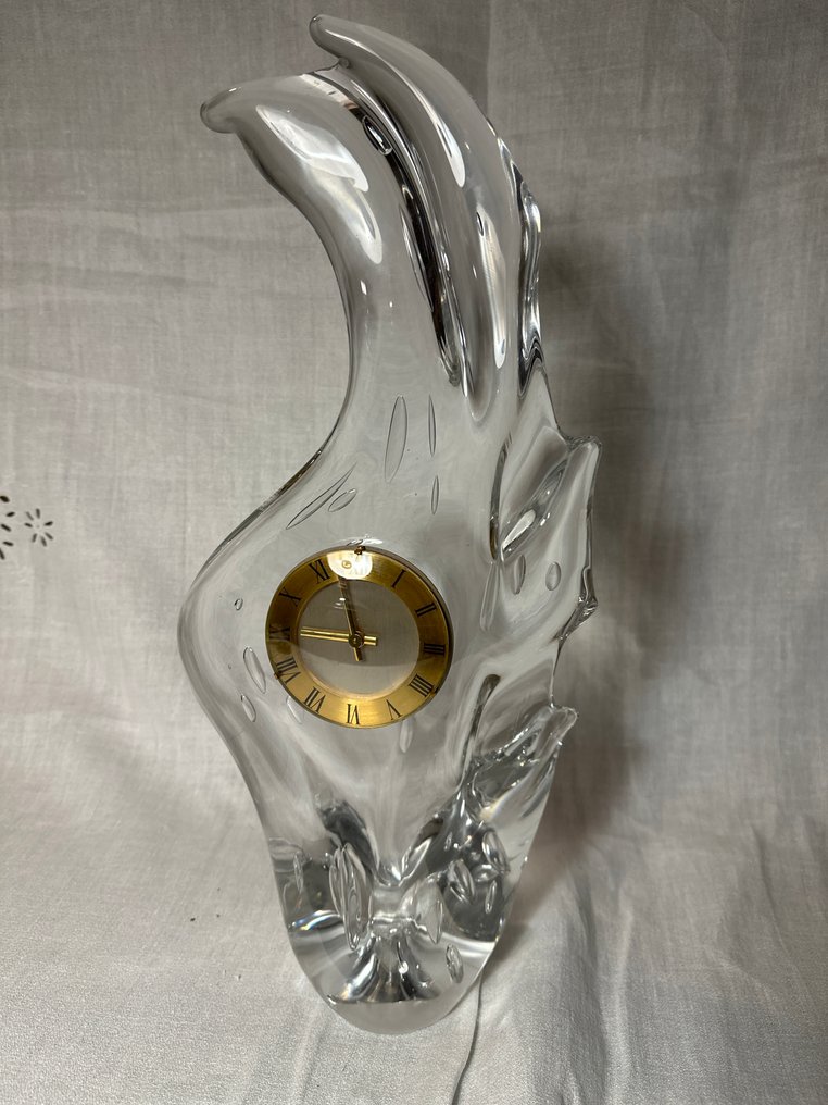 Table/desk clock - Verreries Schneider -   Crystal - 1950-1960 - Desk clock, Schneider #1.0