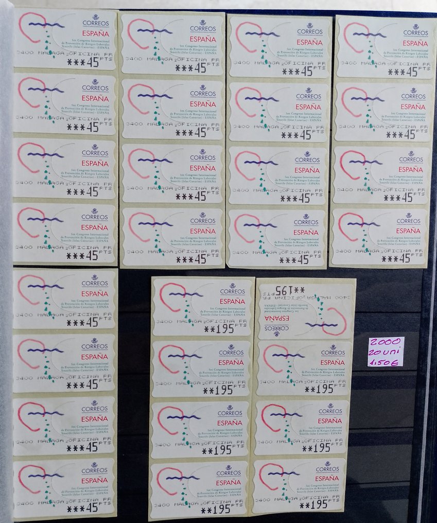 Spain - Historical and philatelic references (ATM labels, or 'variable value stamps' issued by #4.3
