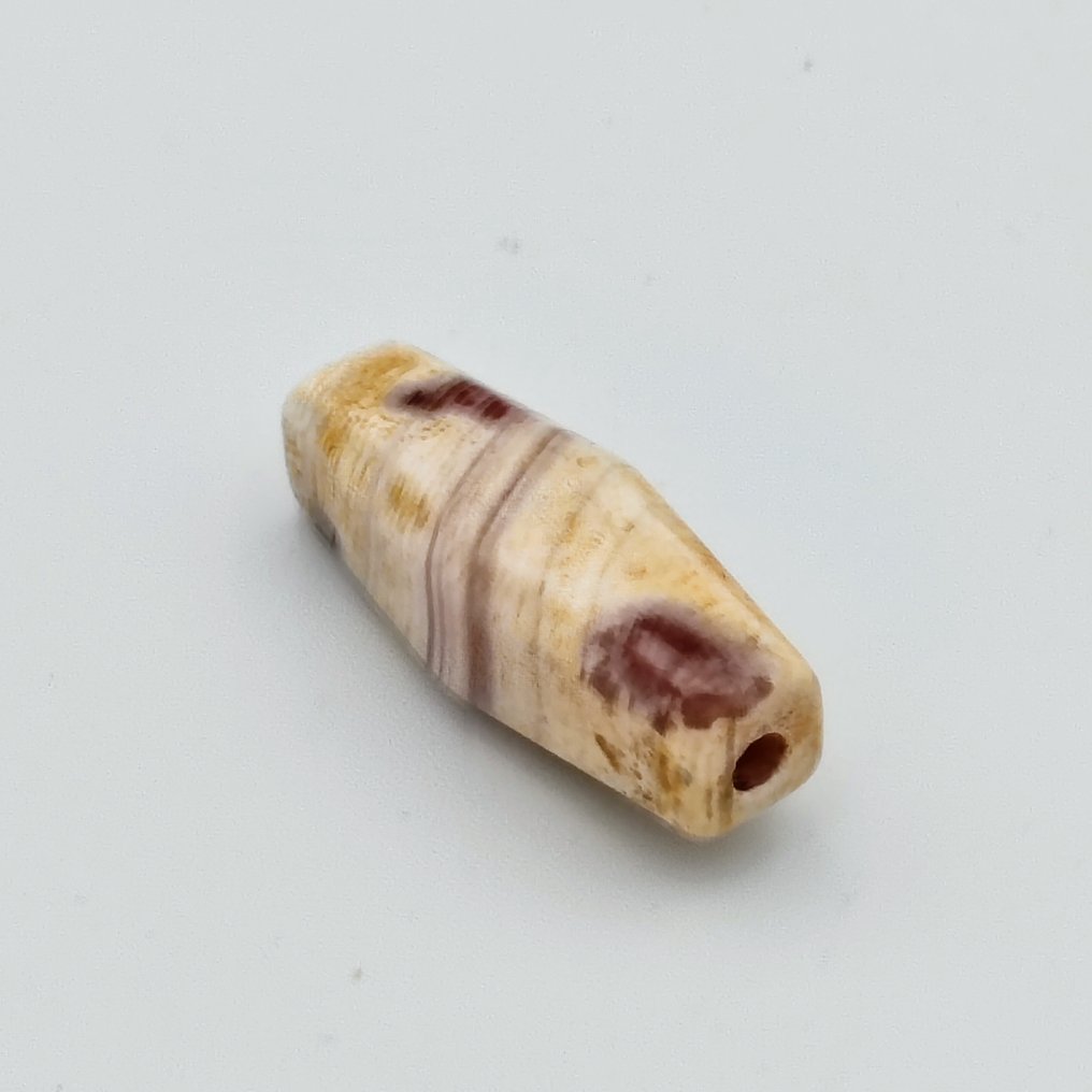 丝绸之路，中亚 天然带状玛瑙 带有魔眼的护身珠符 - 30 mm #2.1