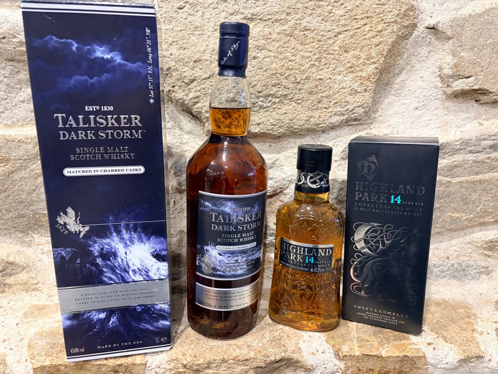 Talisker Dark Storm + Highland Park 14yo Loyalty of the Wolf - 1 Litre, 35cl - 2 bottles #1.0