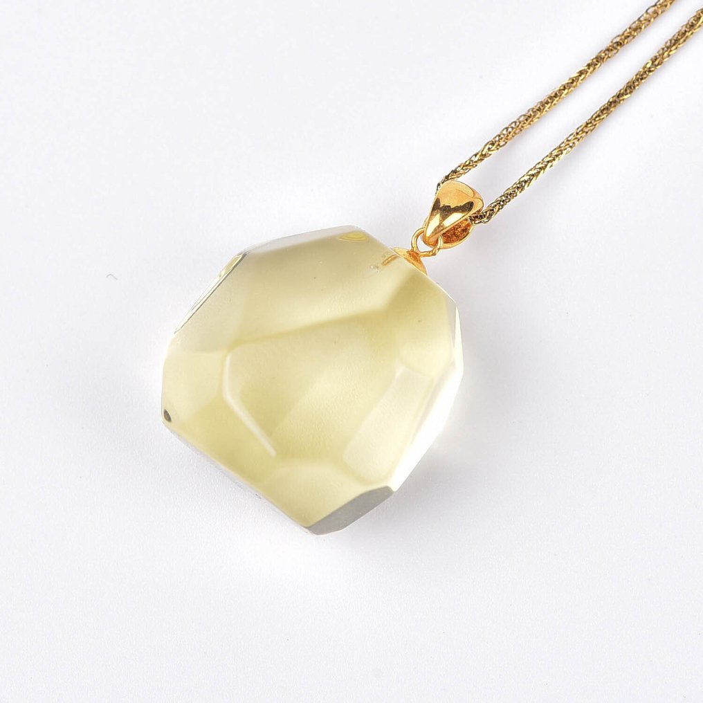 Sans prix de réserve - Collier avec pendentif - 18 carats Or jaune Citrine - ALGT certifié #3.2