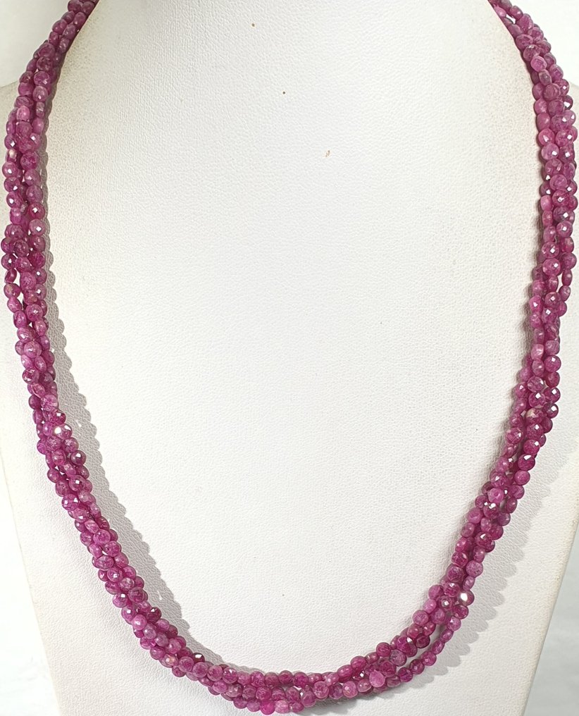 Rubin natural - 4 ÎNROSU - CALITATE PRIMĂ - Dragoste, Energie Vitală și Pasiune - Argint 925 - Colier #4.3