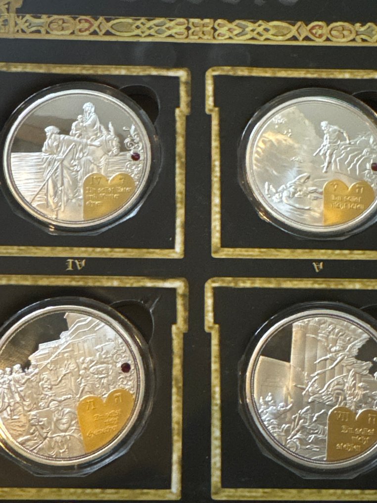 Mundo. Medaillen- Die zehn Gebote Set mit 10 x  54 Gramm  (Sem preço de reserva) #4.3