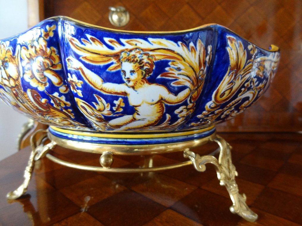 Gien - Μπολ - Faience - Schale Ormolu Montierung #4.3