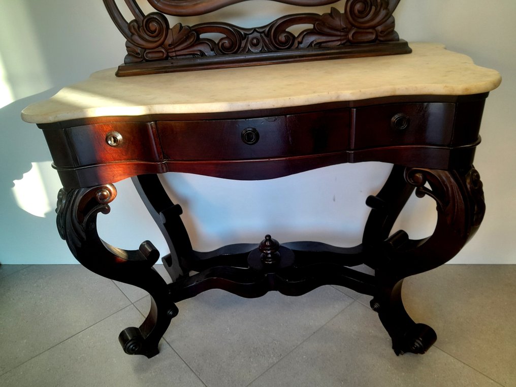 Masă de consolă - Nuc, Lemn, Burtă nuc - Toaletă Luigifilippo 800 #4.3