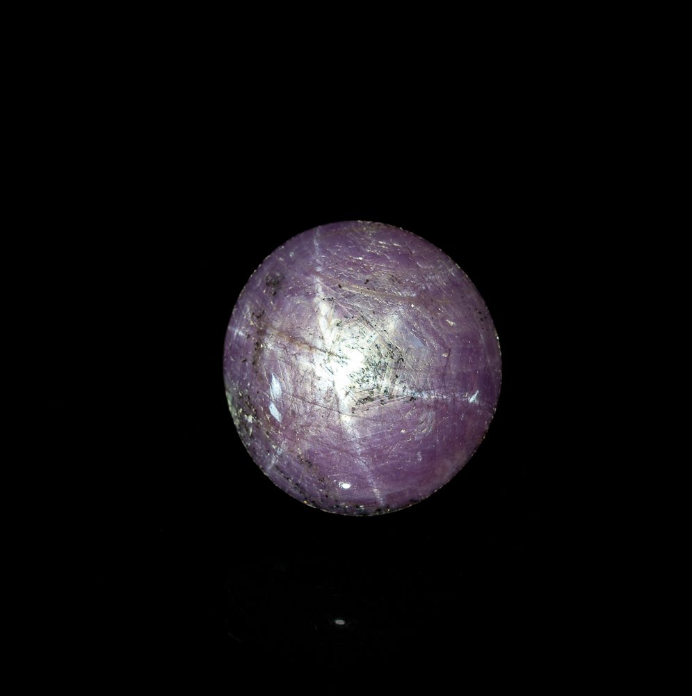 Cabochon di star ruby con asterismo - 6 raggi - 20 mm, 48 carati, naturale - Sud India Cabochon- 9.6 g - (1) #1.0