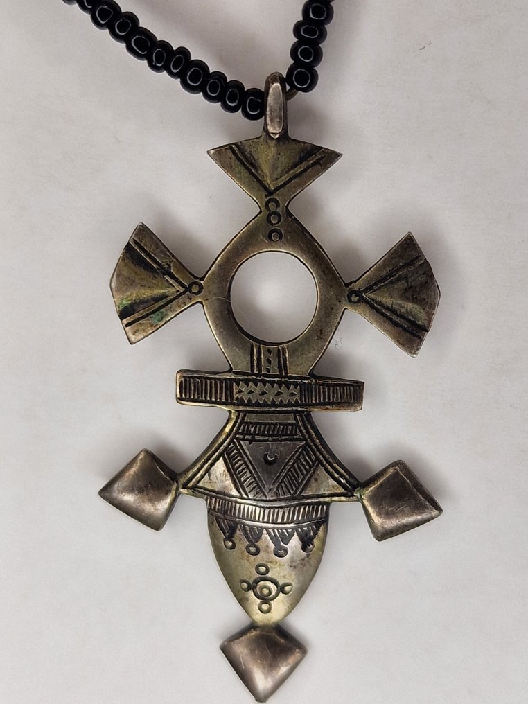 传统图阿雷格银饰护身符 - 阿加德斯十字（图阿雷格） - Tuareg - 尼日尔  (没有保留价) #1.0
