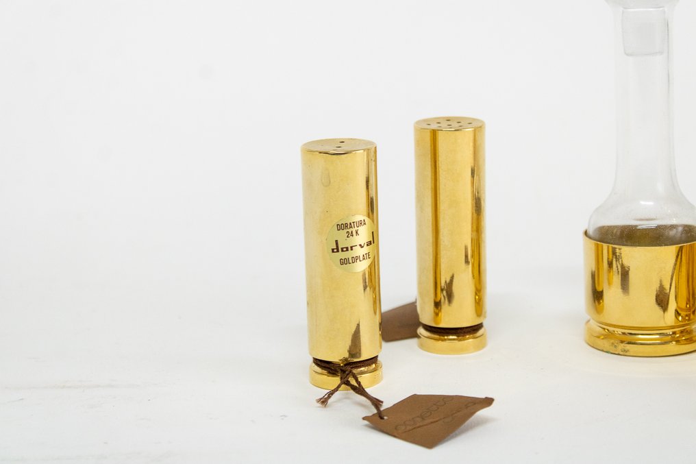 Dorval - Gasten - 餐桌用具 (3) - 金属, 镀金 - 油、醋、盐和胡椒 #1.0