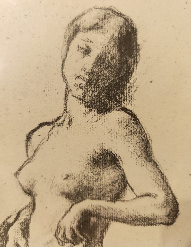 Unknown artist - Buste de jeune fille nue, lithographie originale d'après JEAN-FRANCOIS MILLET (1814-1875) #3.2