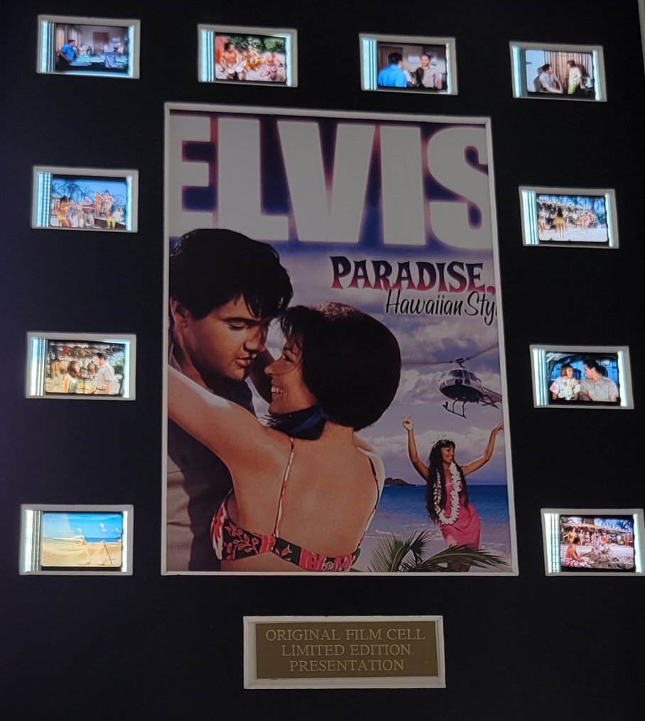 猫王 - 埃维斯·普里斯利, Paradise Hawaiian Style - 电影胶片，已装裱，附带鉴定证书 #1.0