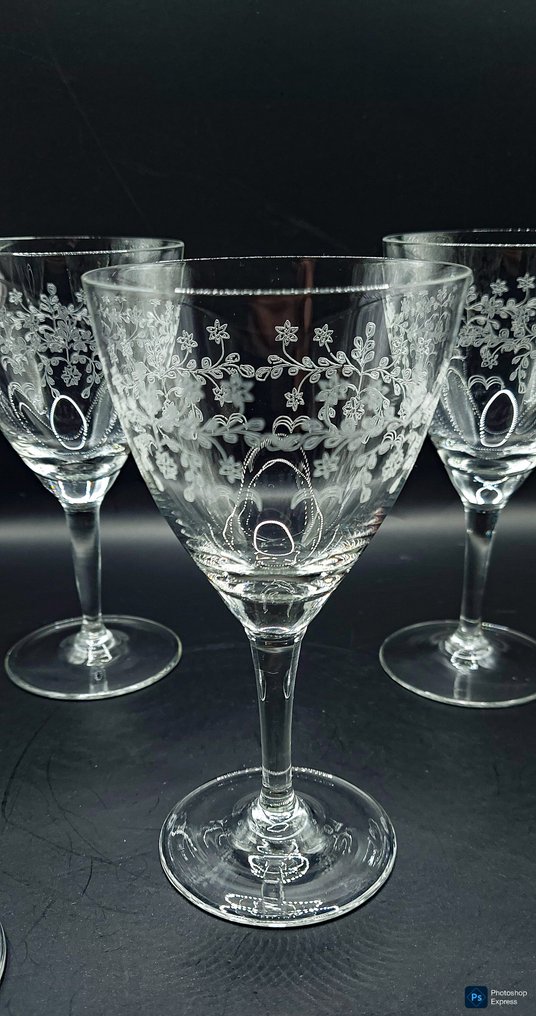 Boheems kristal - Borospohár (5) - Kristály - Gőzölt vörösboros poharak #1.0