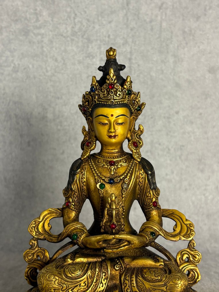 阿弥陀悦 - 黄铜色 - 尼泊尔 - Late 20th century #1.0