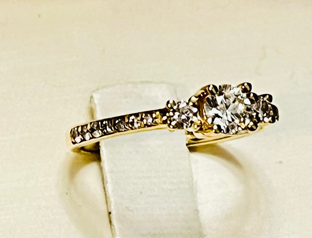 戒指 - 14 克拉 黃金 - 0.66ct. tw. 鉆石 (天然) - 鉆石 #3.2