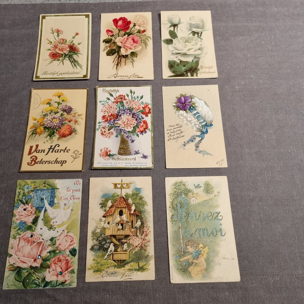 比利時, 荷蘭 - 幻想 - 生日 / 愿望 - 狗 - 马 - 明信片 (140) - 1900-1990 #1.0