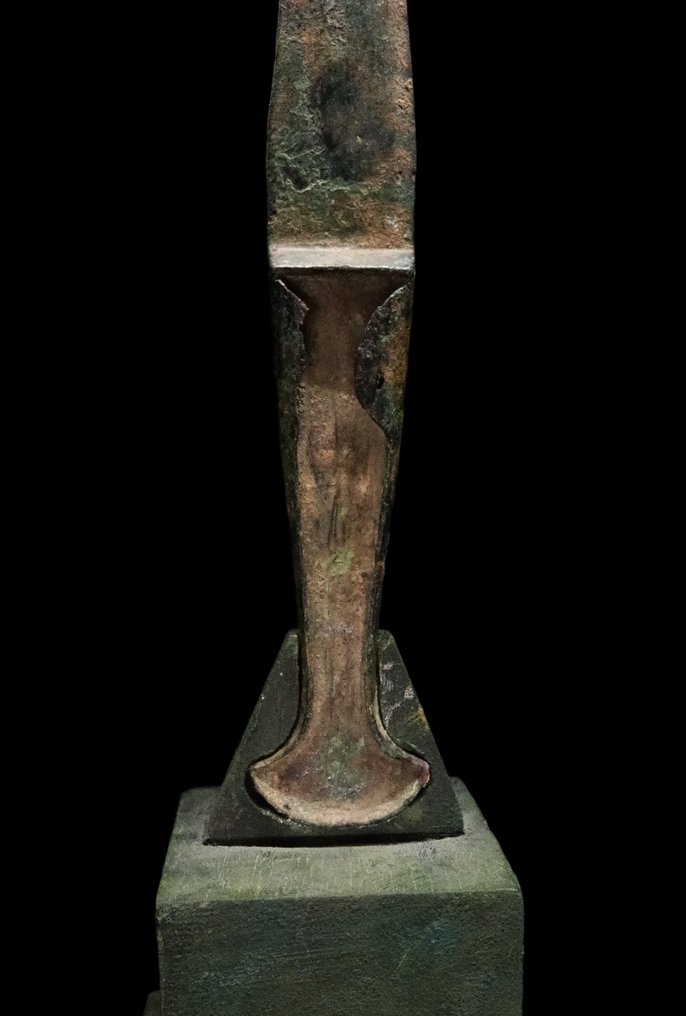 Δυτικά Ασιατικά Ξίφος ή μεγάλο μαχαίρι από μπρούντζο με λαβή σερβιρισμένη με ενθέσεις - Εξετασμένη από τον Laurent #1.0