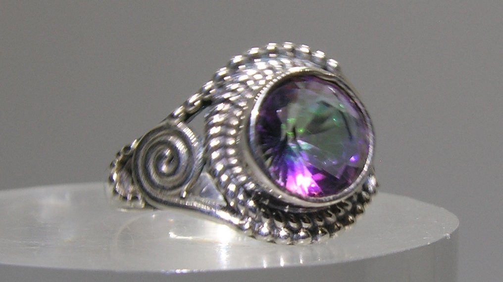 Mystic Topaz Ring - Altezza: 22 mm - Larghezza: 19 mm- 3.42 g - (1) #1.0