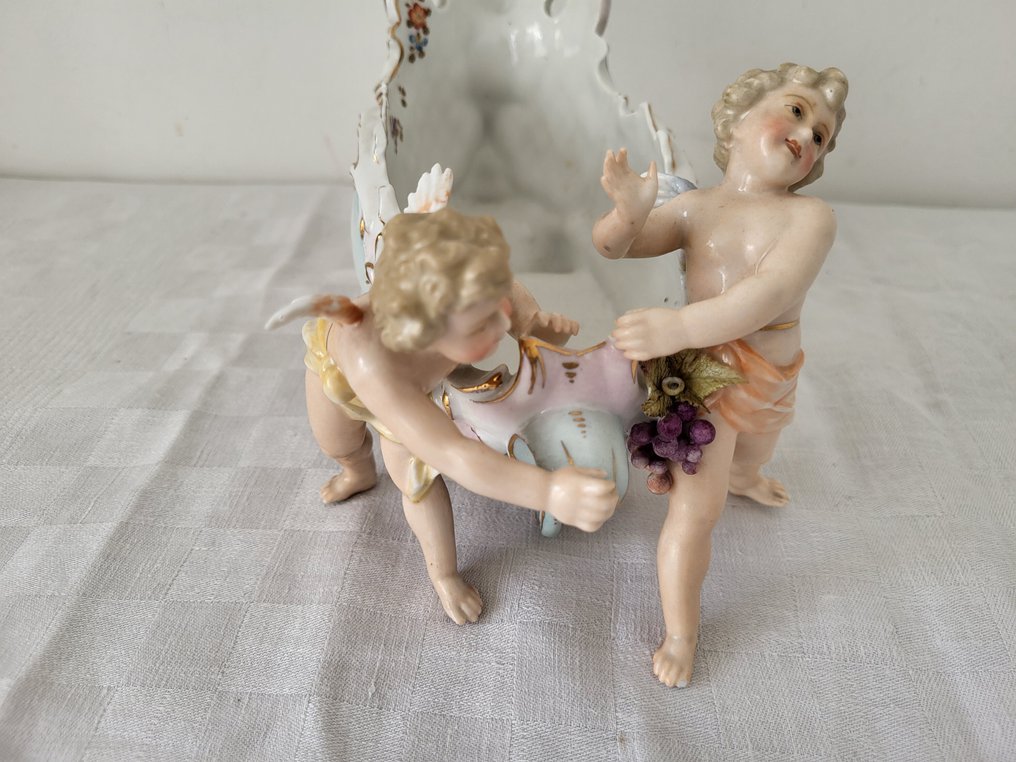 Richard Eckert, Volkstedt - 雕像 - coupe avec Putti - 瓷 #4.3