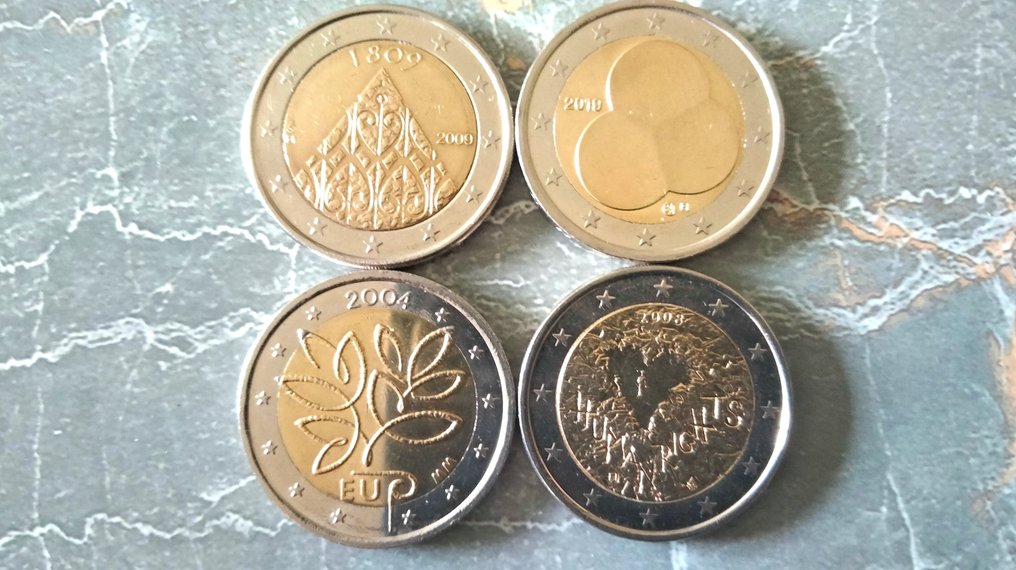 Finland. 2 Euro 2004/2019 (incl. 2 euro "Enlargement of the EU") (4 pièces) (Zonder minimumprijs) #1.0