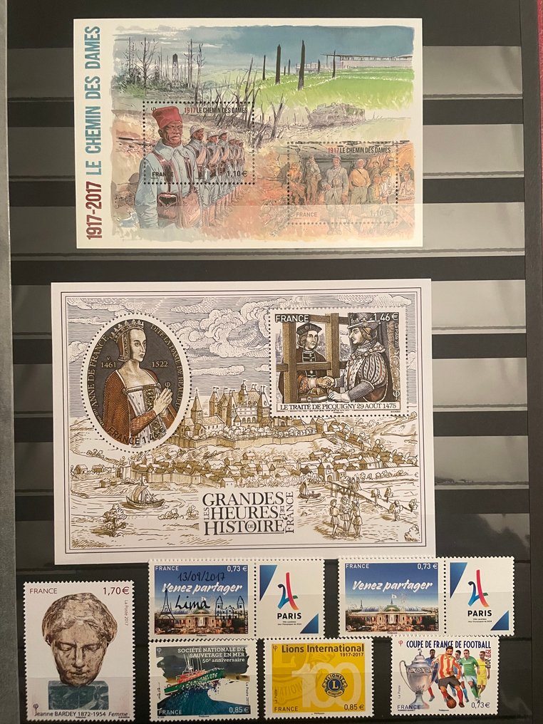 法国 - 2017年** Gandon的Sabine块 + 可变组合的笔记本 + 块和薄页块 + 邮票 - Yvert #4.3