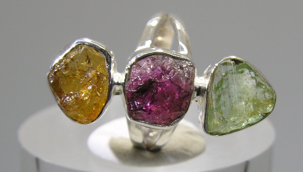 Τουρμαλίνης δαχτυλίδι - Ύψος: 28 mm - Πλάτος: 22 mm- 5.03 g - (1) #1.0