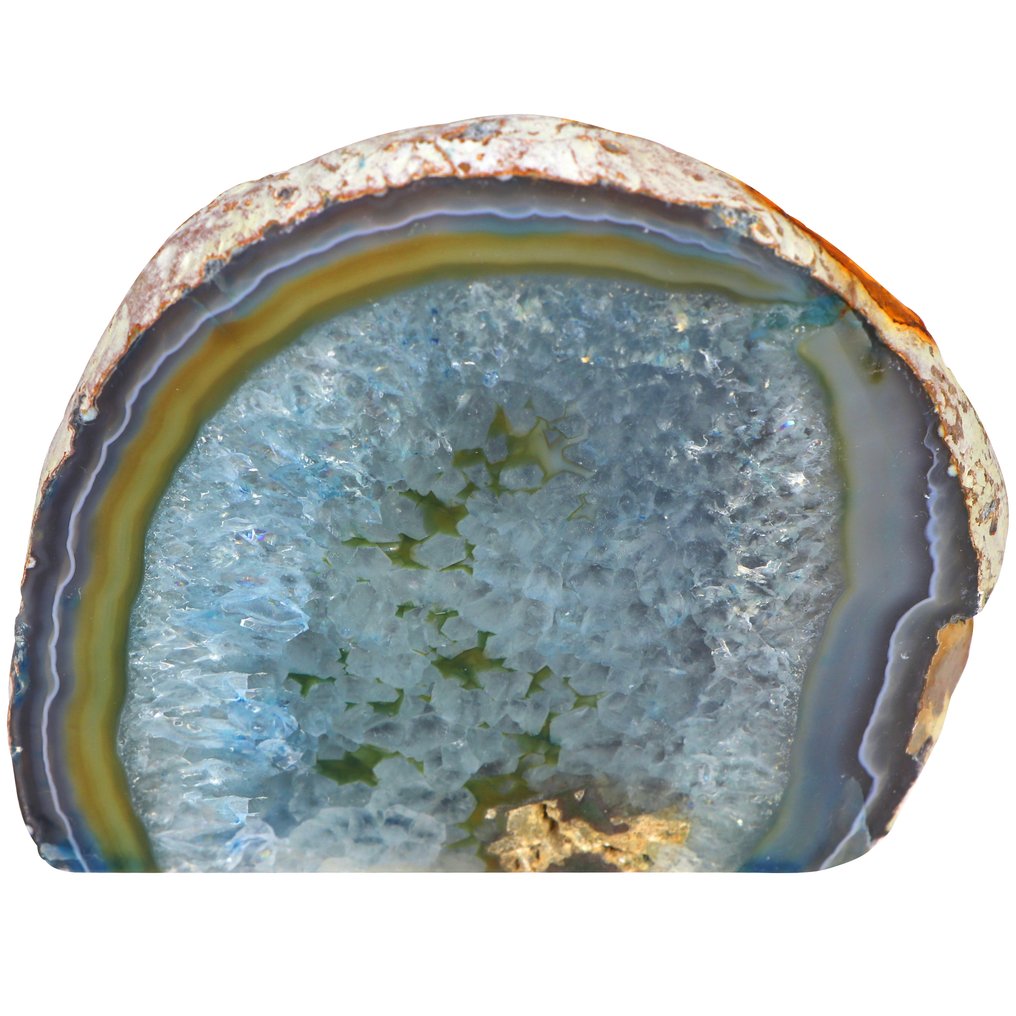 Σπάνιο! - Πράσινο Αγκάτης - Geode - 11x12x3 εκ.- 1.56 kg #1.0