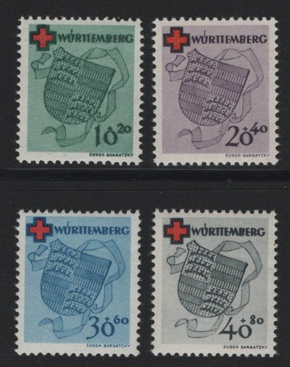 符腾堡州 - 法国区 1949 - 红十字 完整且经过验证的 Schlegel BPP #1.0