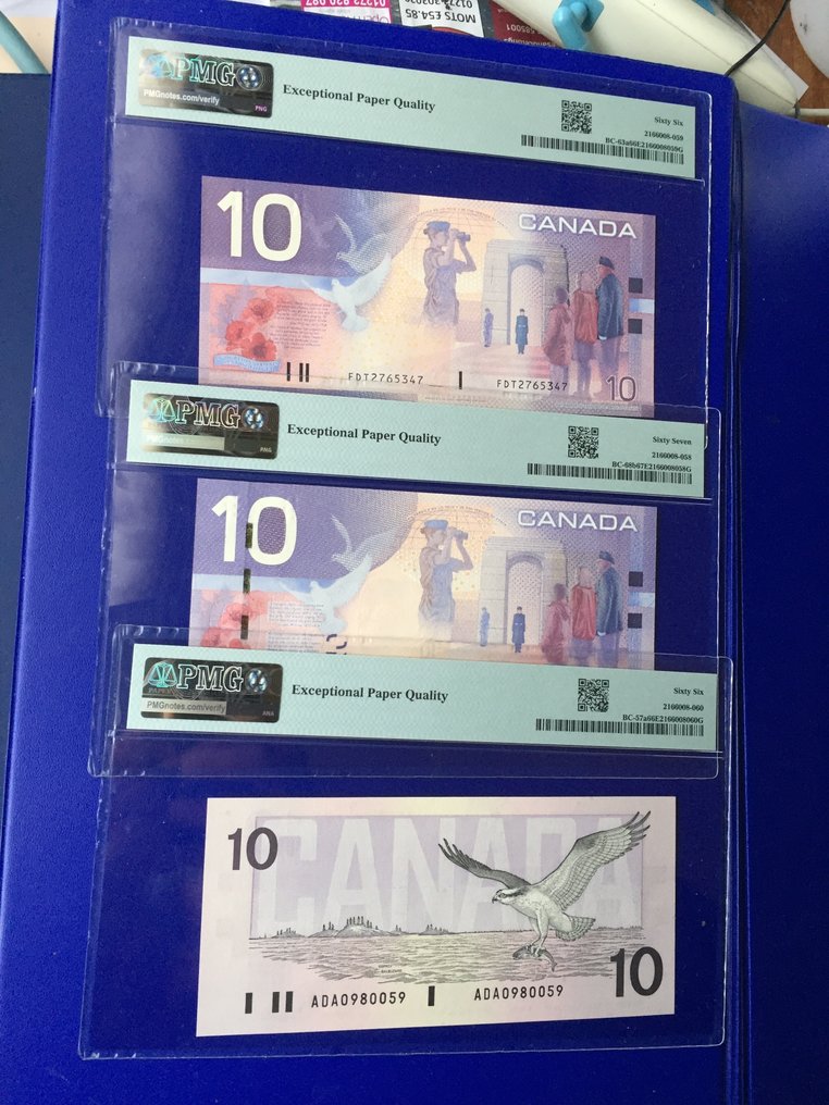 Canadá. - 3 banknotes - all graded - various dates  (Sem preço de reserva) #1.0