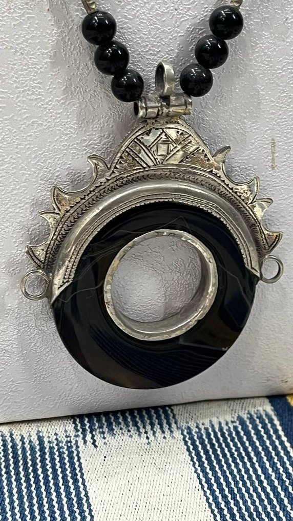 Argint, Onyx - Colier - Bijuterii etnice amazigh #3.2