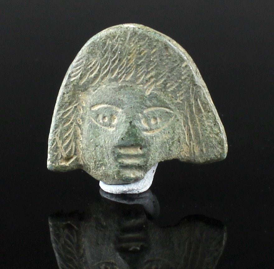 古羅馬 青銅色 戏剧面具头部贴片 #2.1