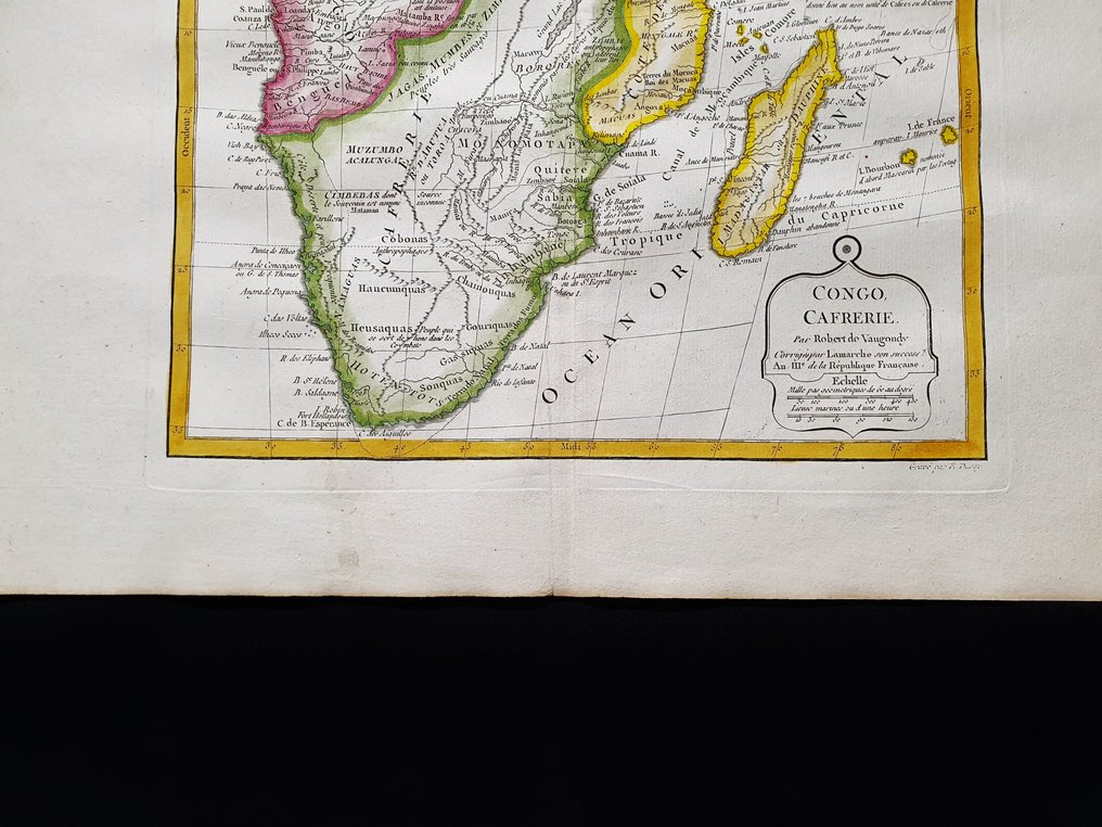 非洲 - 南非 / 马达加斯加 / 好望角 / 开普敦; R. de Vaugondy - Congo, Cafrerie - 1781-1800 #3.2