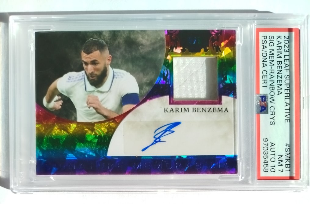 Leaf Superlative Signature Memorabilia Patch Auto /9 Karim Benzema Real Madrid 補丁卡, 簽名卡, 限量版, TOP POP 1 - PSA 10 - 1 Graded card #1.0