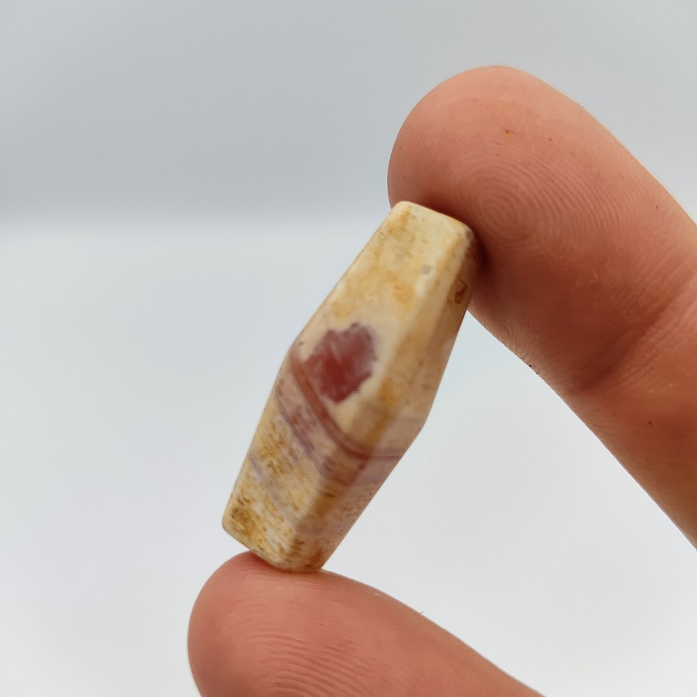 丝绸之路，中亚 天然带状玛瑙 带有魔眼的护身珠符 - 30 mm #1.0