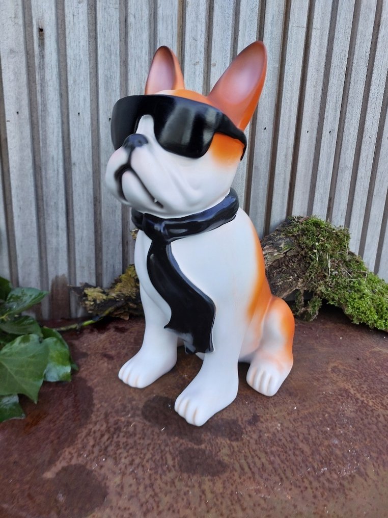 Statue, French bulldog sitting in color - 40 cm - polyresin #4.3