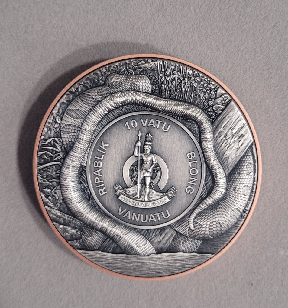 Βανουάτου. 10 Vatu 2025 Double Silver Giant Anaconda, 155 grams copper/ Silver coin  (χωρίς τιμή ασφαλείας) #2.1