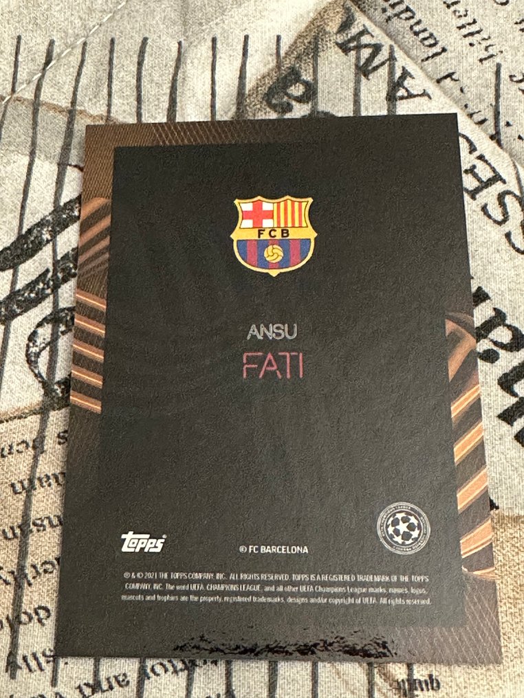 2021 Topps UEFA Champions League Ansu Fati Serialised card, Limited edition, Insert card - 1 Card - Near Mint (NM) #3.2