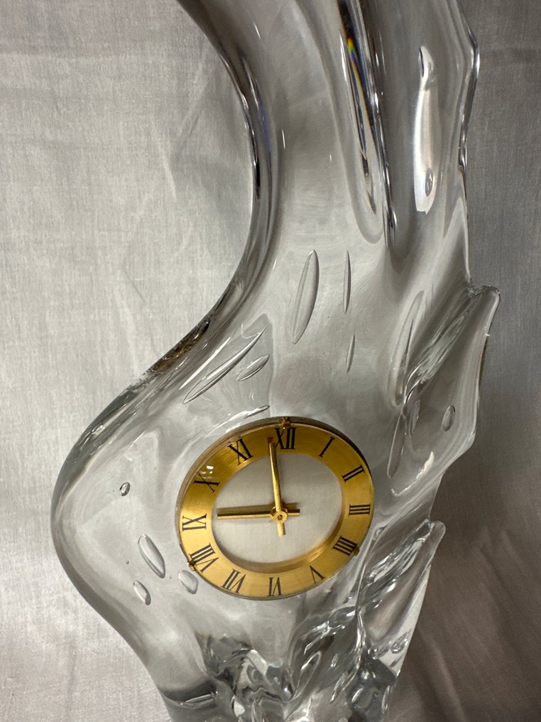Table/desk clock - Verreries Schneider -   Crystal - 1950-1960 - Desk clock, Schneider #3.2