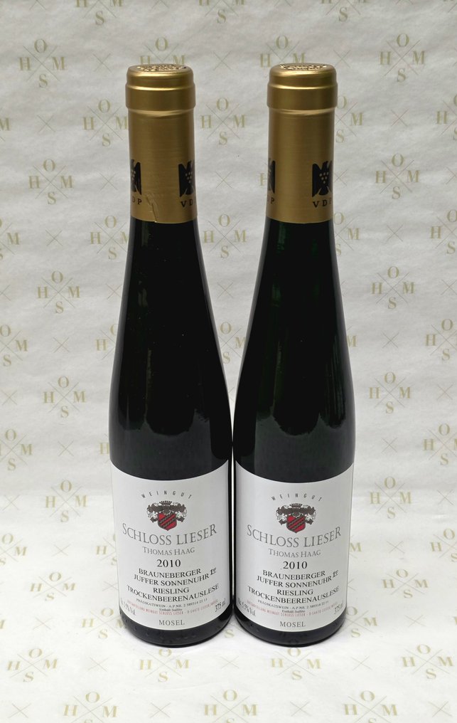 2010 Schloss Lieser, TBA, Brauneberger Juffer Sonnenuhr, Riesling Goldkapsel - Mosel Trockenbeerenauslese - 2 Halve flasker (0,375 L) #1.0